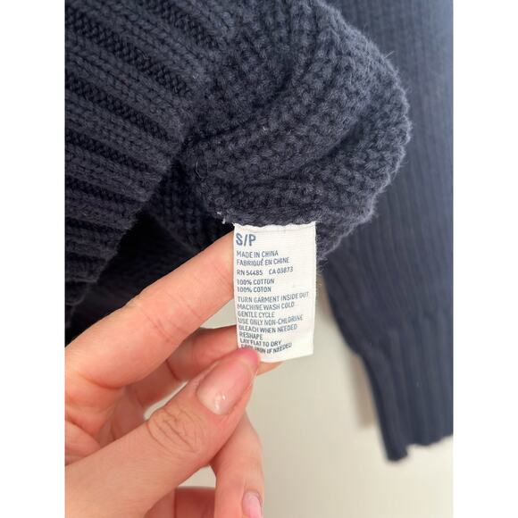 American Eagle Outfitters Mens Small 2009 Navy Blue Cable Knit Chunky Sweater - Picture 5 of 7